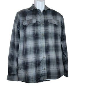 Swiss Tech Men's S (34-36) Various Shades of Gray Plaid, Button Down Shirt
